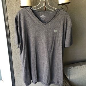 Lacoste V-neck t-shirt. Gray. Size XL.